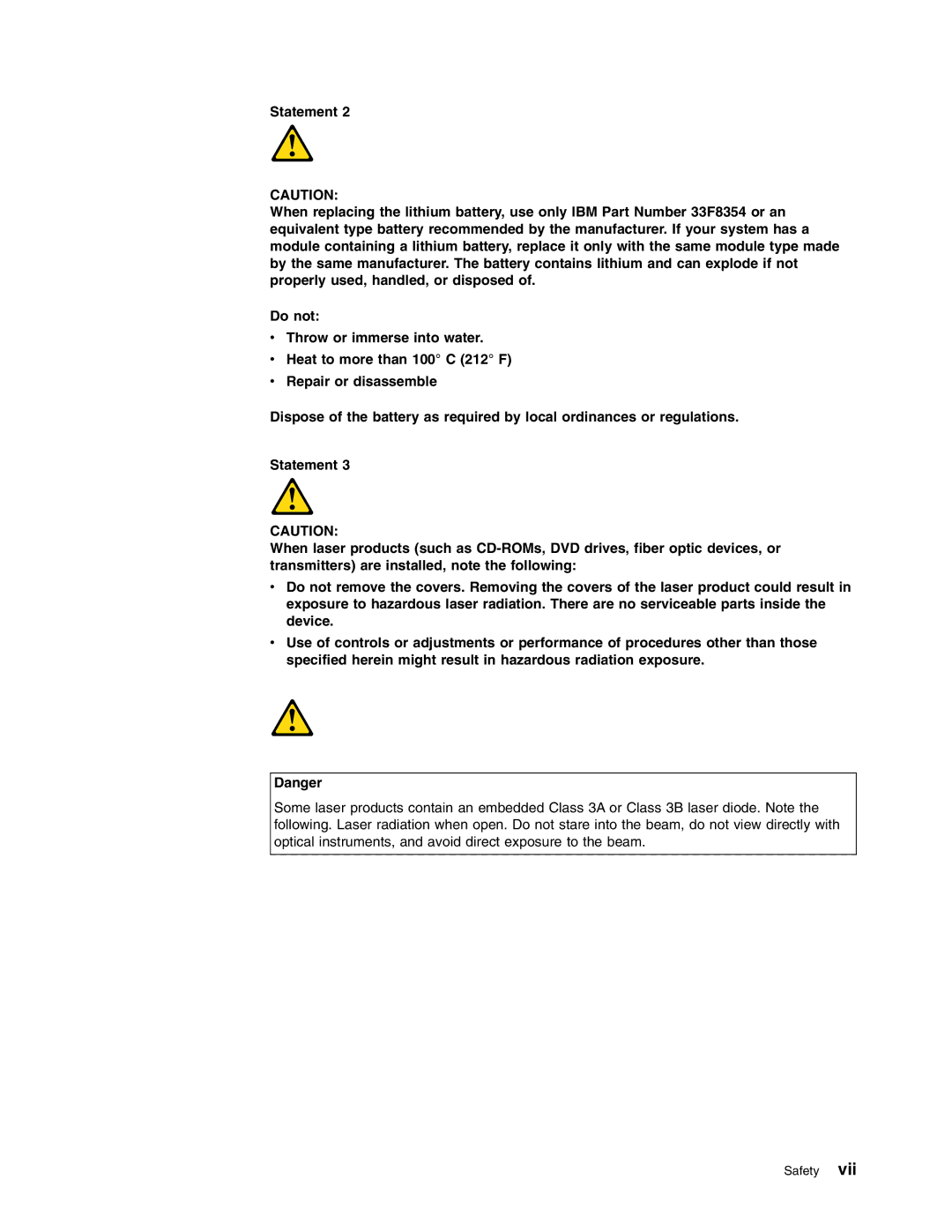 IBM 8840 manual Safety 