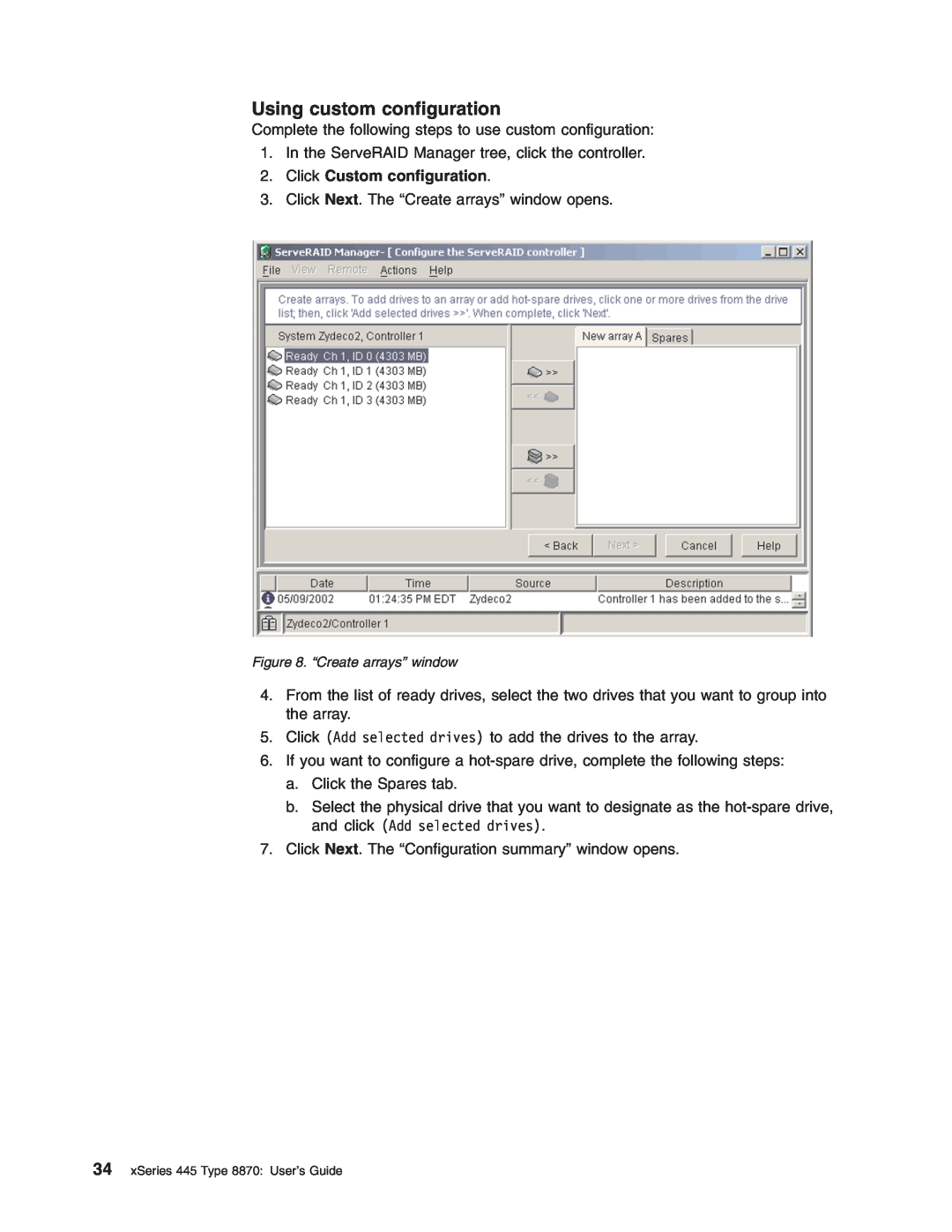 IBM 8870 manual Using custom configuration, Click Custom configuration 