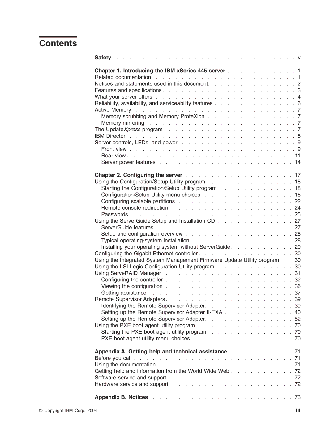 IBM 8870 manual Contents 