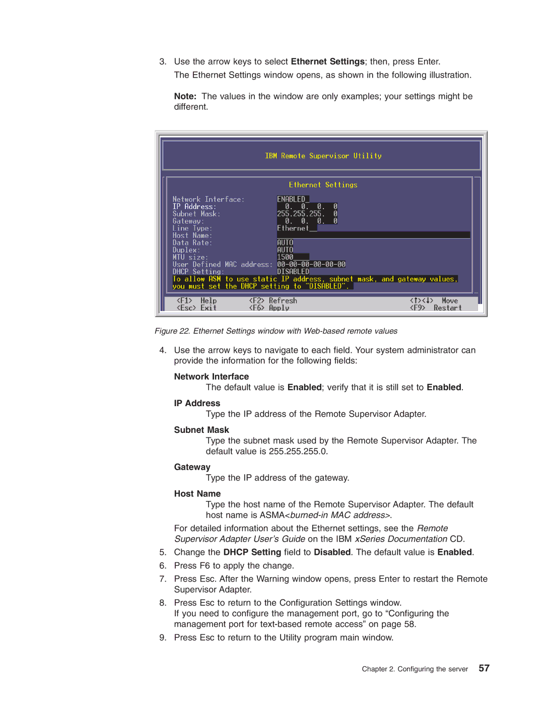 IBM 8870 manual Network Interface, IP Address, Subnet Mask, Gateway, Host Name 