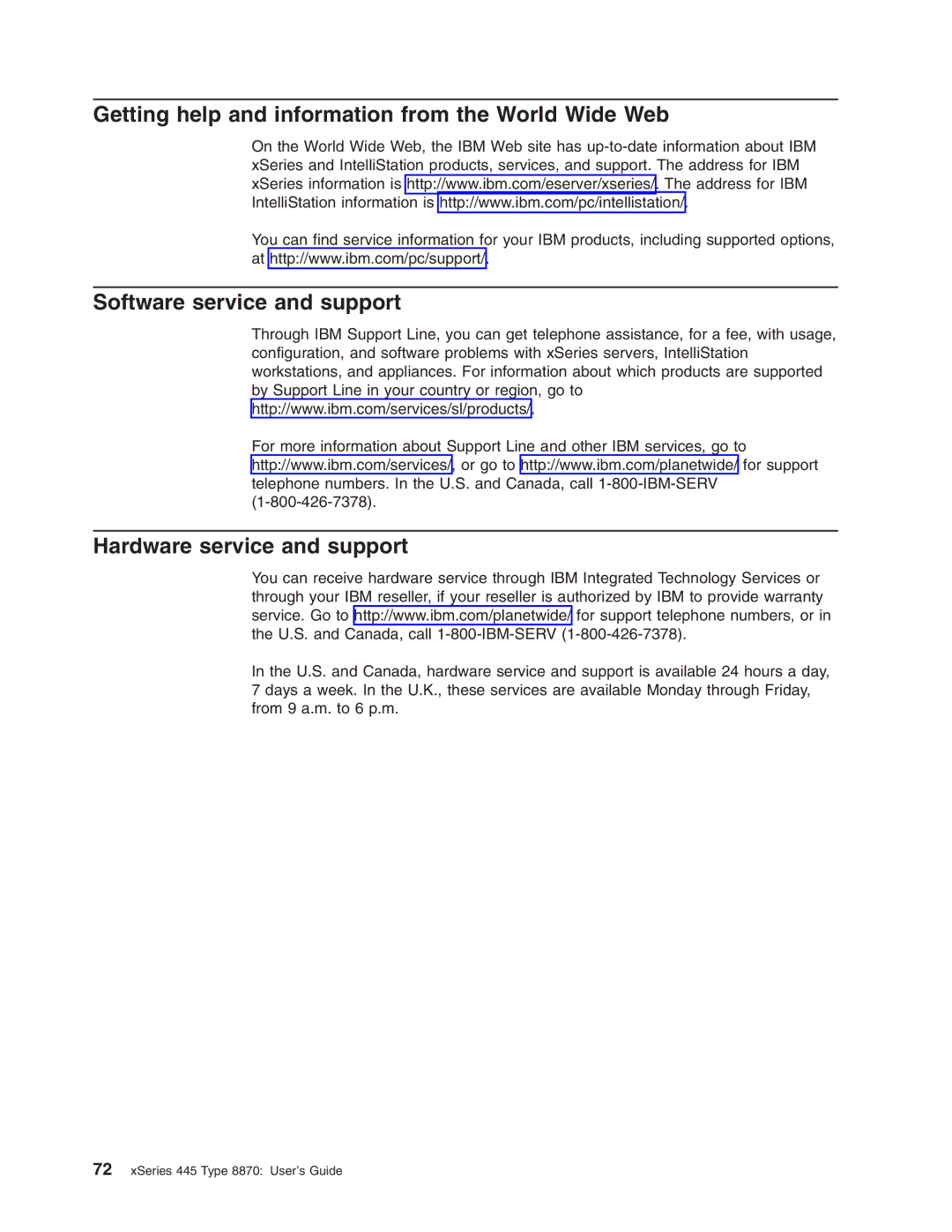 IBM manual XSeries 445 Type 8870 User’s Guide 