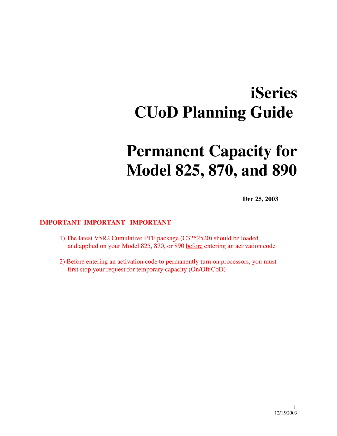 IBM 870, 890, 835 manual Important Important Important 