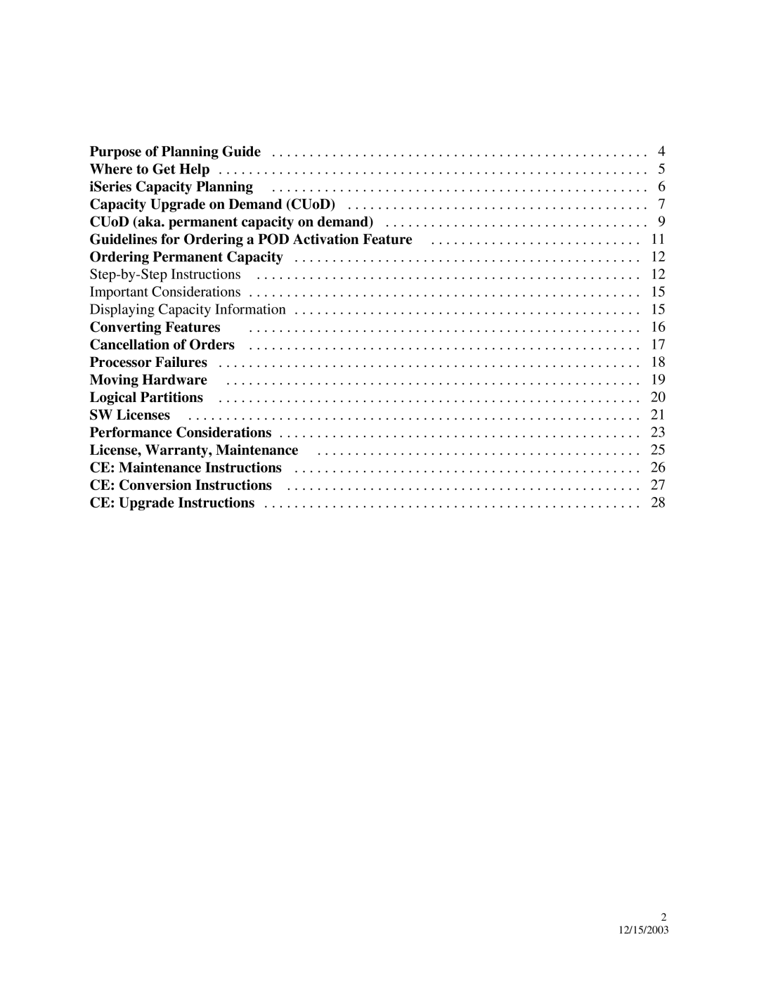 IBM 835, 890, 870 manual 12/15/2003 