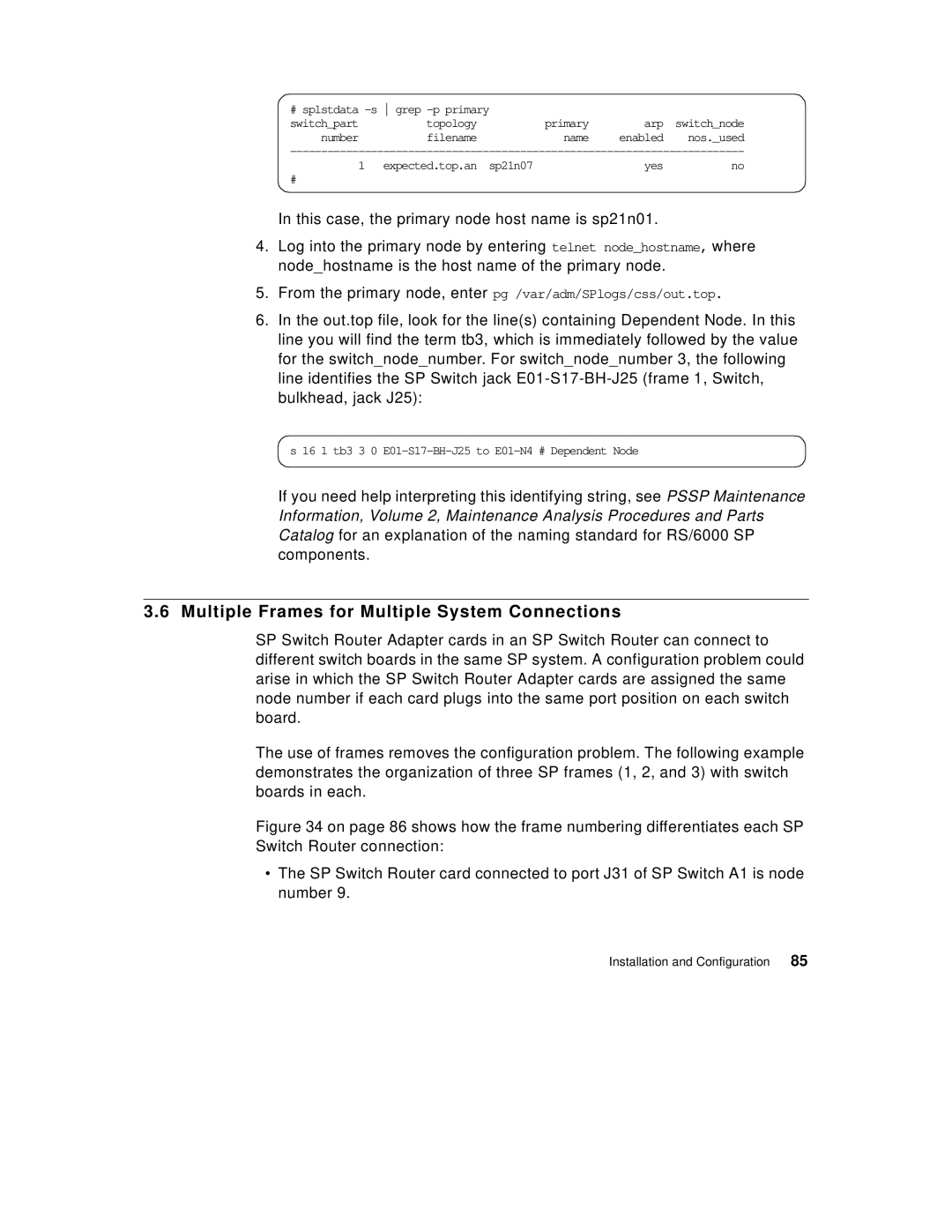 IBM 9077 manual Multiple Frames for Multiple System Connections 