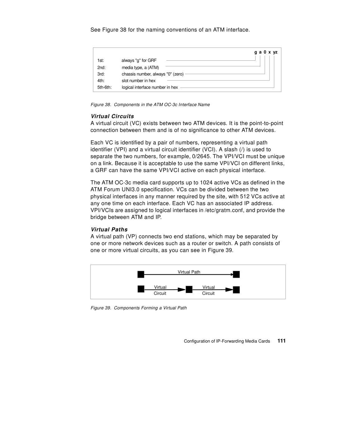 IBM 9077 manual 111, Components in the ATM OC-3c Interface Name 