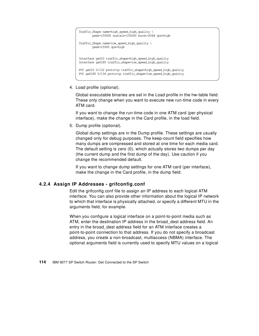 IBM 9077 manual Assign IP Addresses grifconfig.conf 