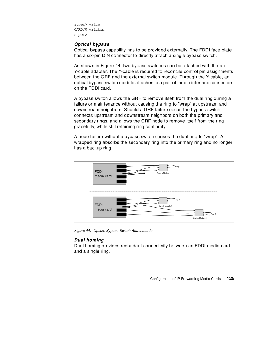 IBM 9077 manual 125, Optical Bypass Switch Attachments 