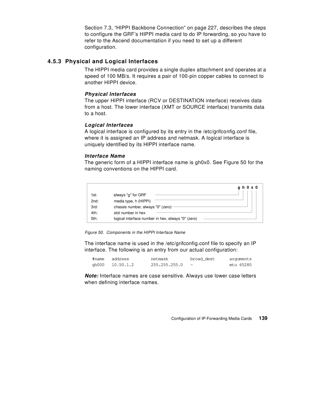 IBM 9077 manual 139, Components in the Hippi Interface Name 