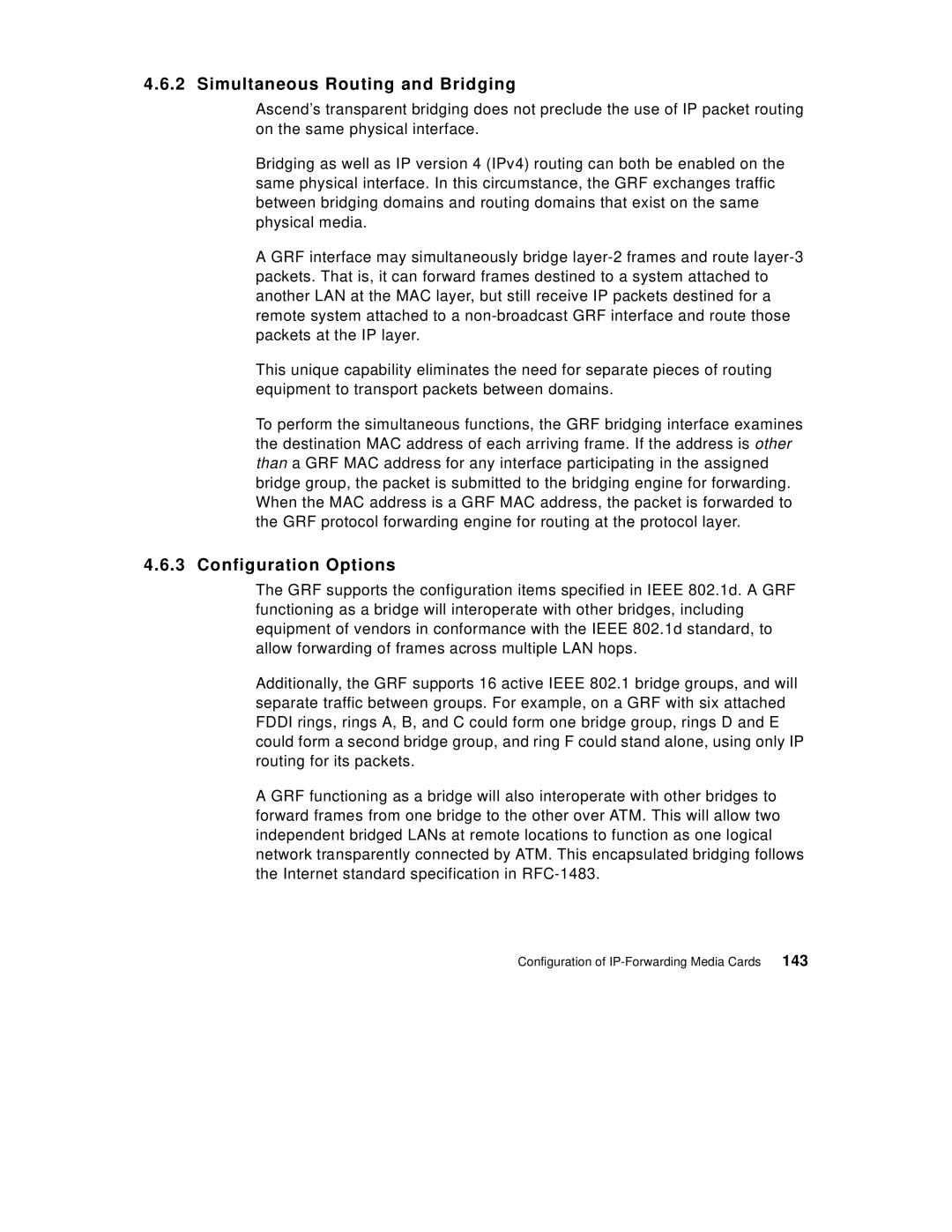 IBM 9077 manual Simultaneous Routing and Bridging, Configuration Options, 143 