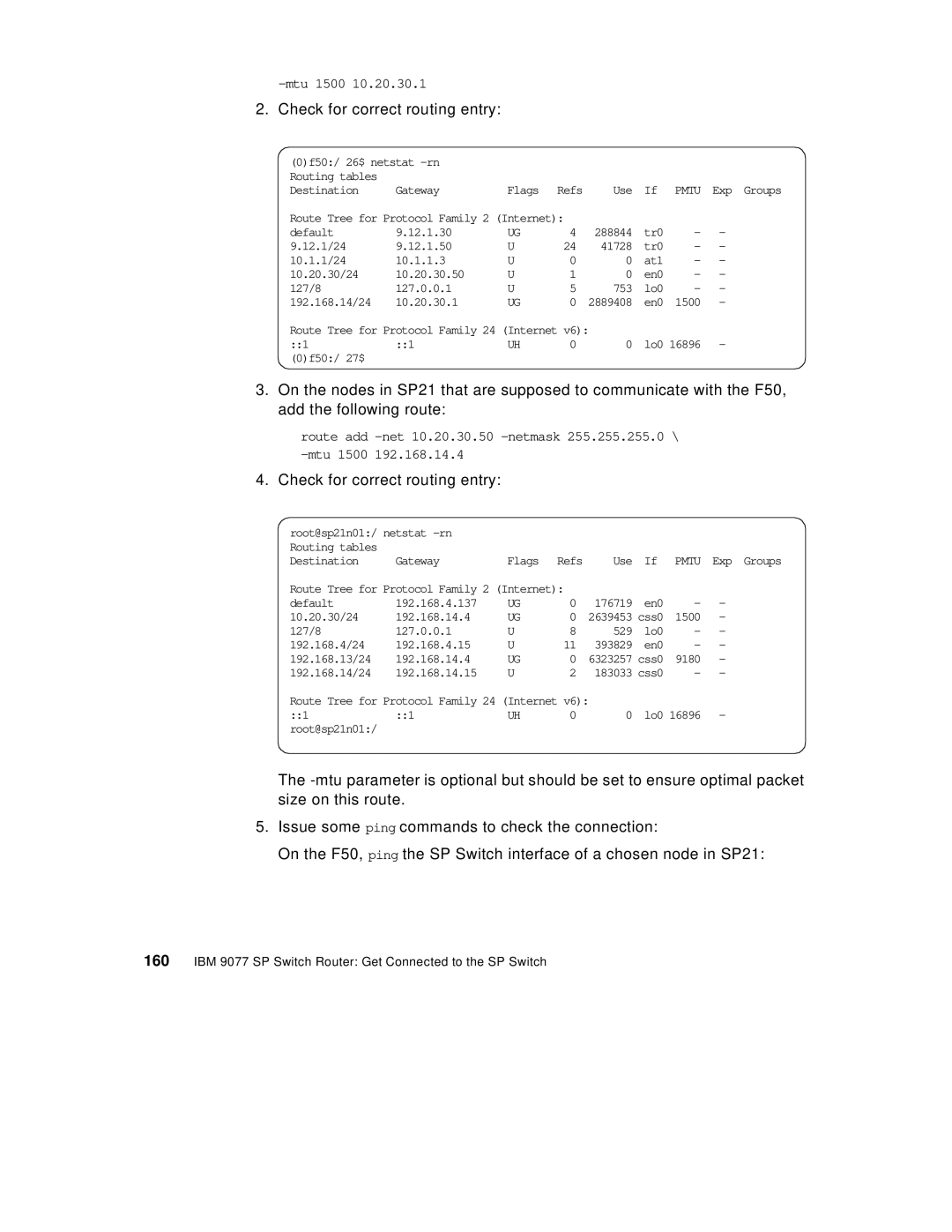 IBM 9077 manual Check for correct routing entry 