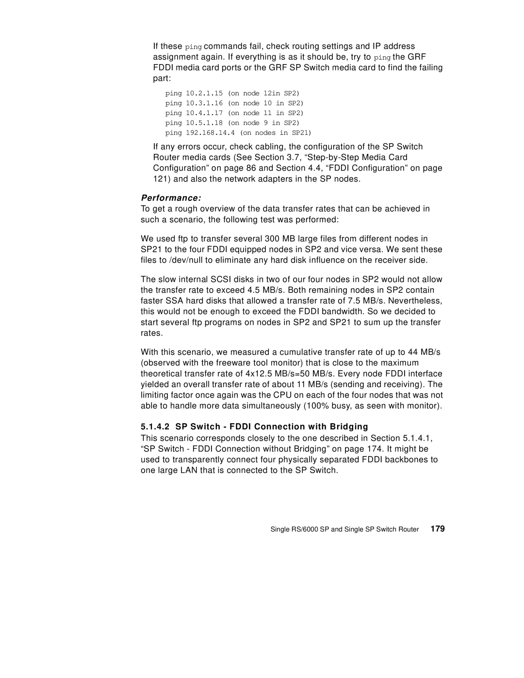 IBM 9077 manual SP Switch Fddi Connection with Bridging 