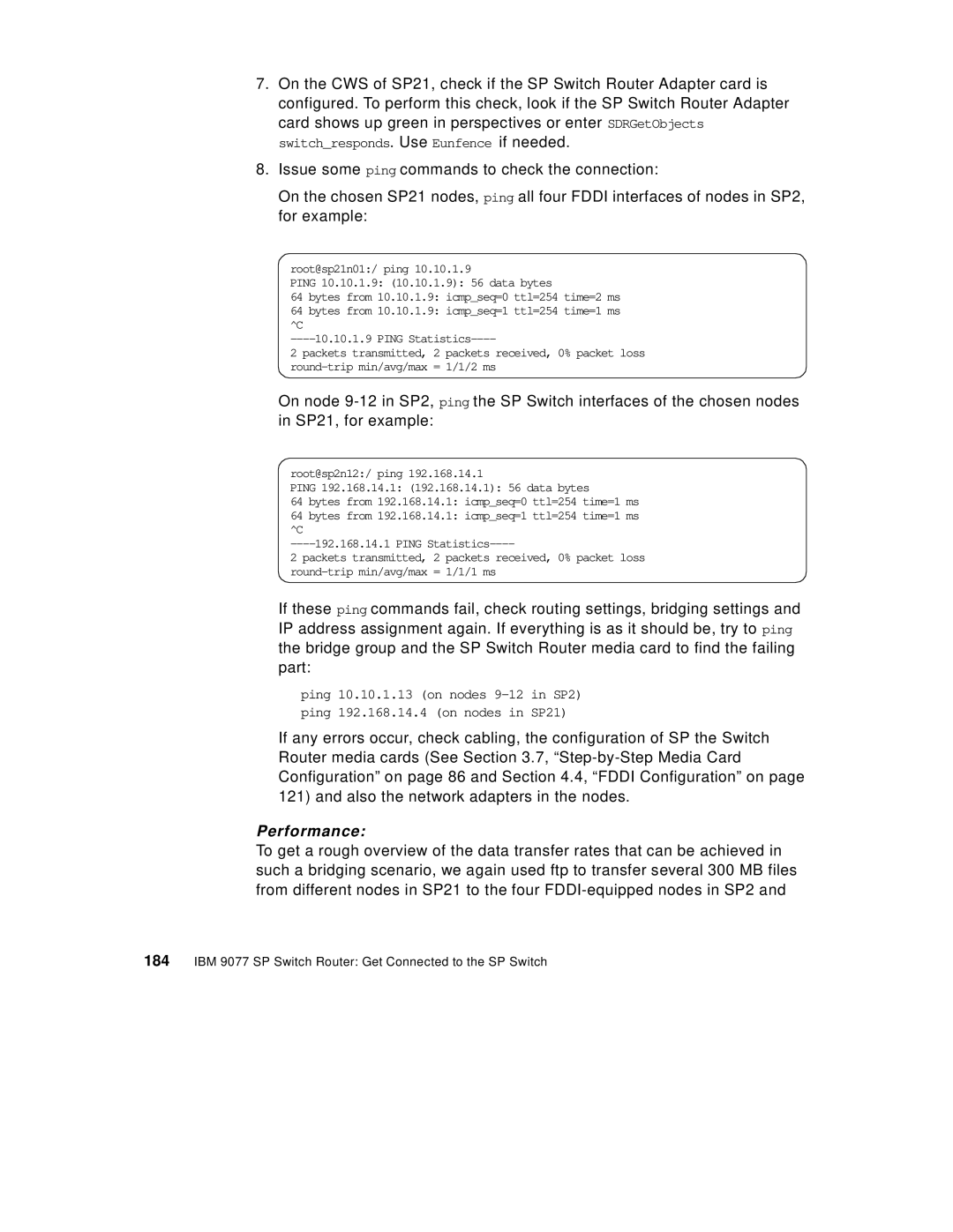 IBM 9077 manual Performance 