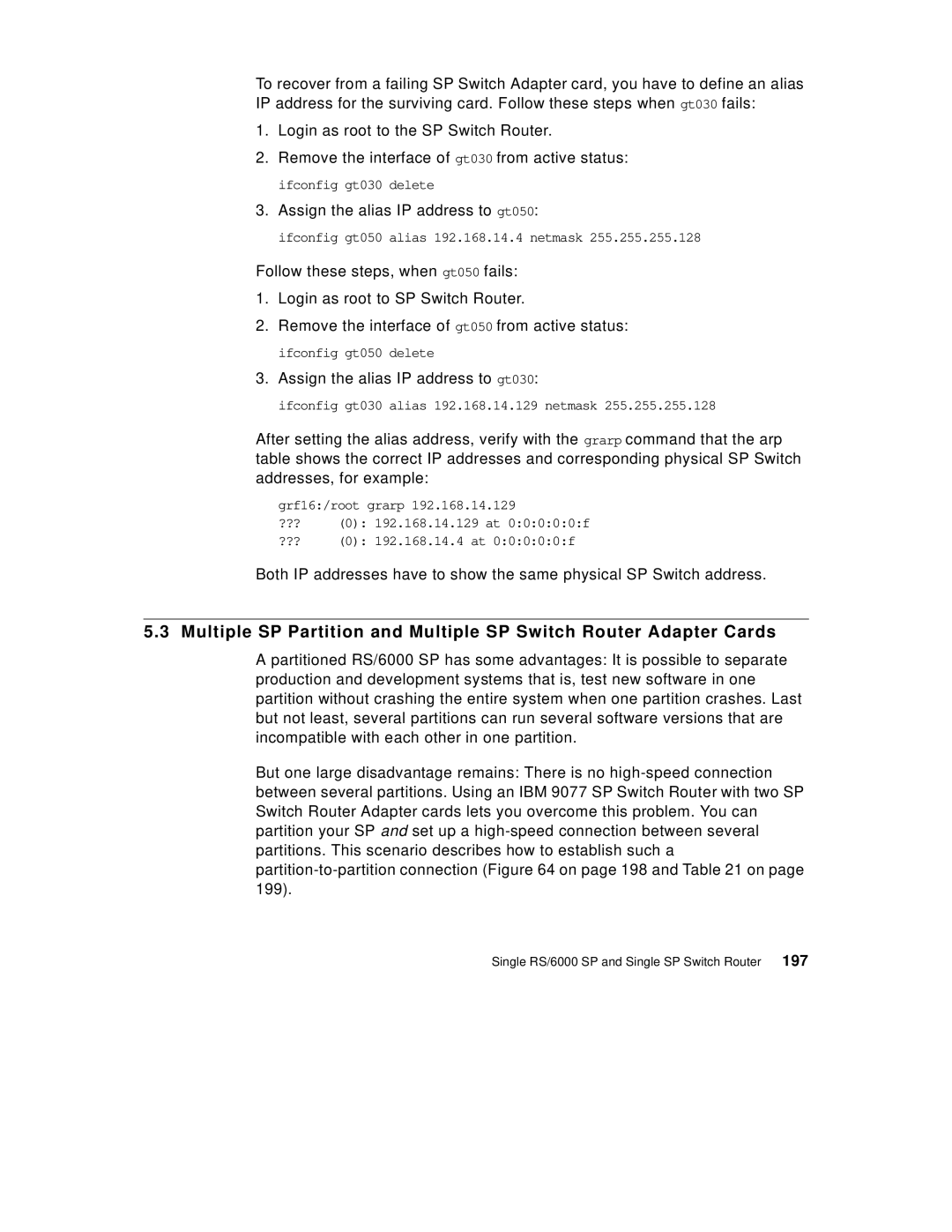 IBM 9077 manual Assign the alias IP address to gt050 