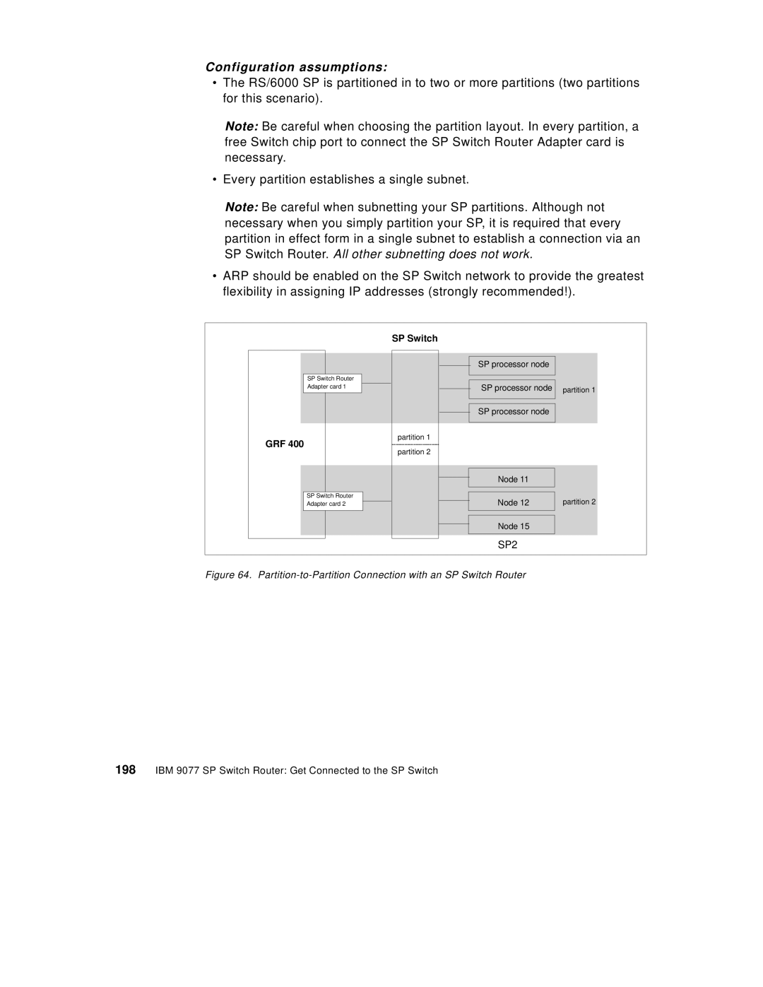 IBM 9077 manual Partition-to-Partition Connection with an SP Switch Router 