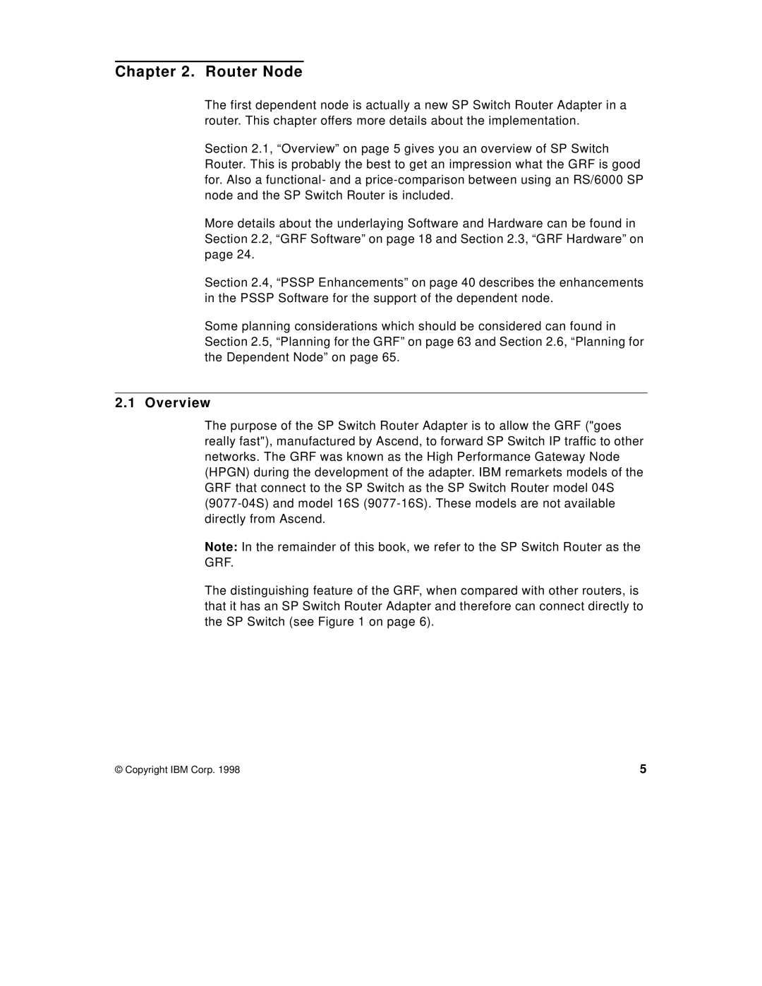 IBM 9077 manual Router Node, Overview 