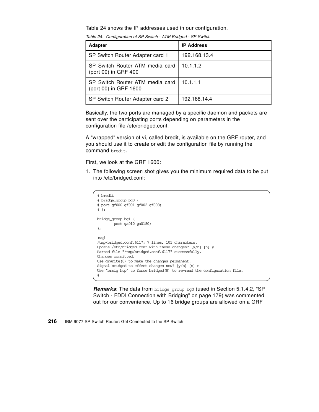 IBM 9077 manual Configuration of SP Switch ATM Bridged SP Switch 