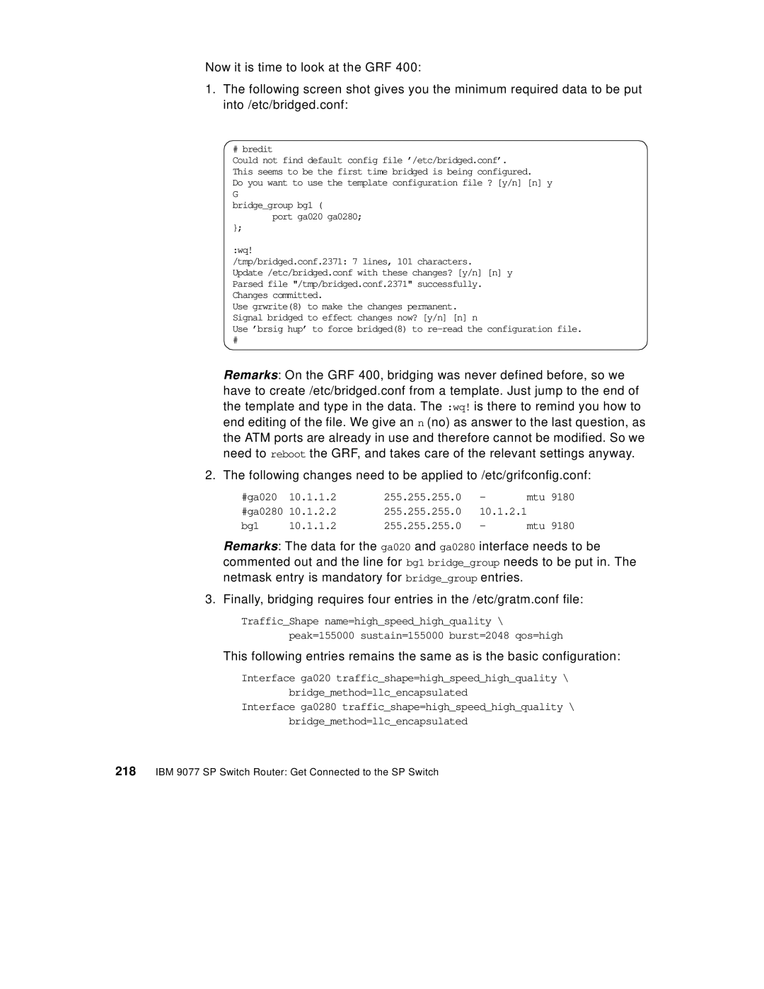 IBM 9077 manual #ga020 10.1.1.2 255.255.255.0 