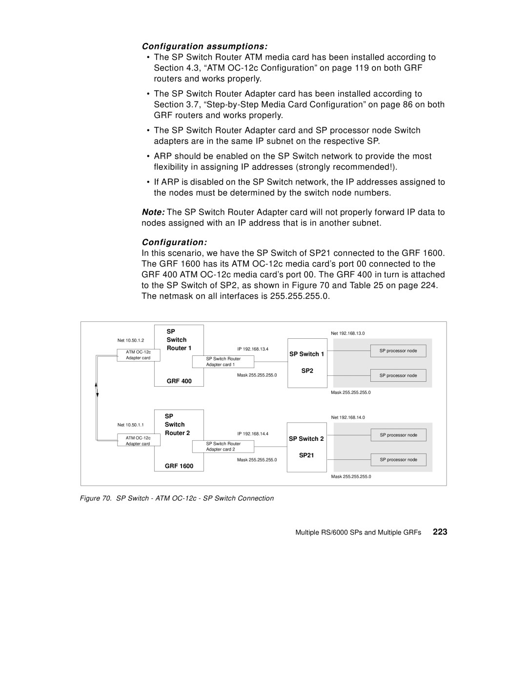 IBM 9077 manual SP Switch ATM OC-12c SP Switch Connection 