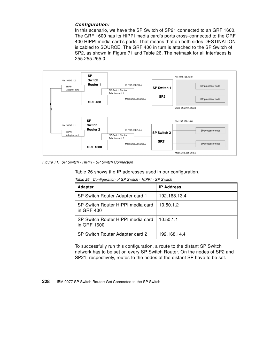 IBM 9077 manual SP Switch Hippi SP Switch Connection, Configuration of SP Switch Hippi SP Switch 