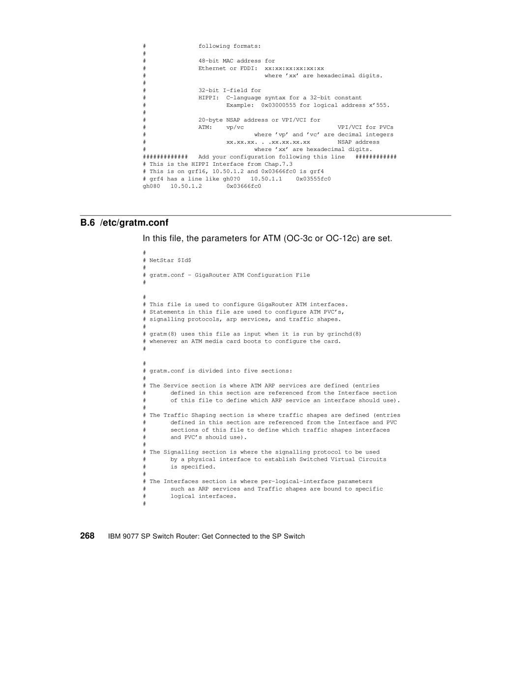 IBM 9077 manual Etc/gratm.conf, Atm 