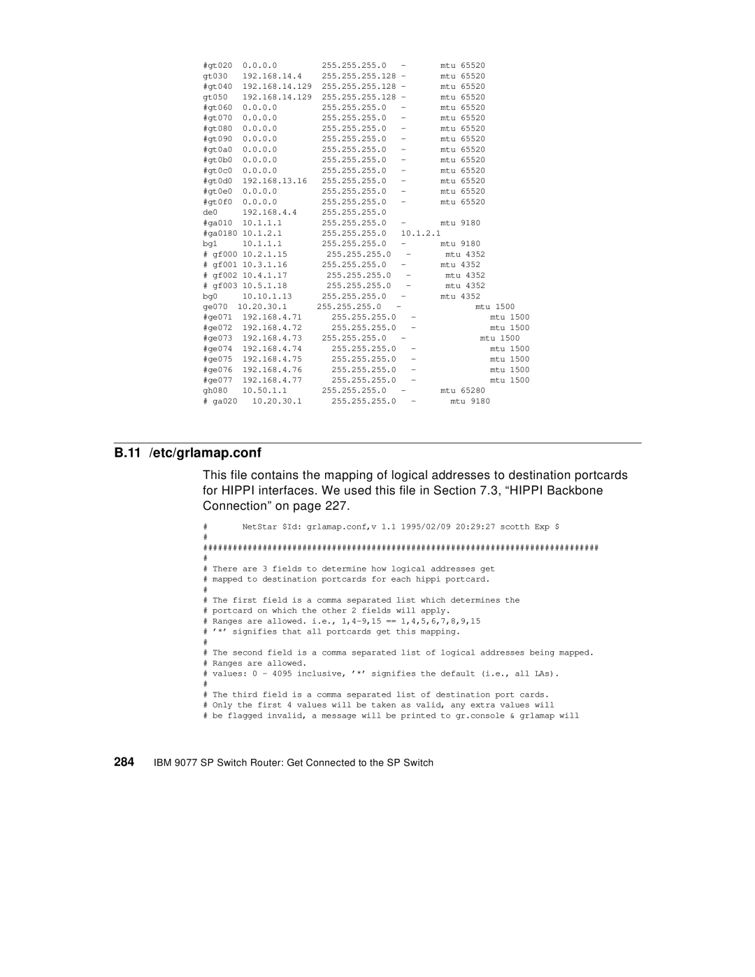 IBM 9077 manual 11 /etc/grlamap.conf 