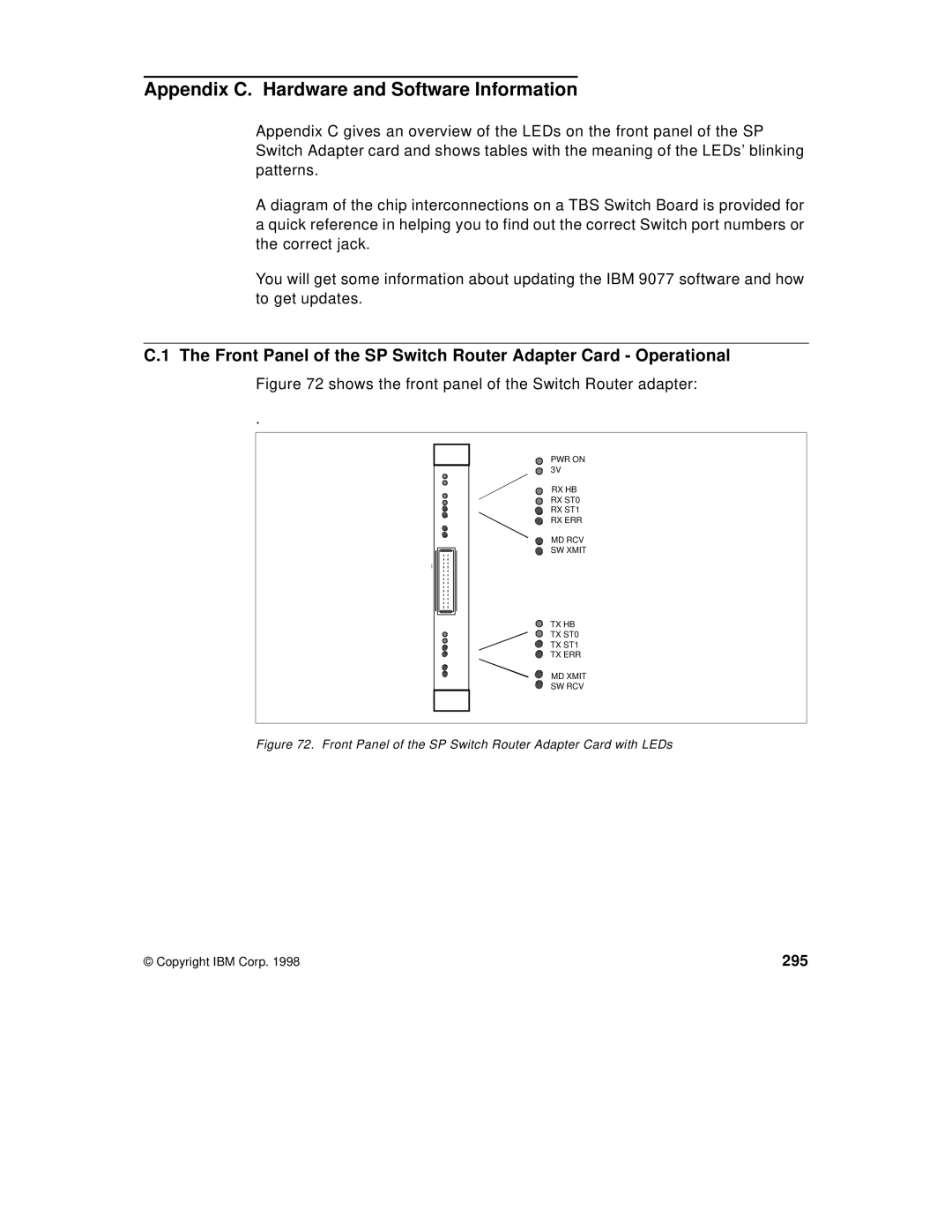 IBM 9077 manual Appendix C. Hardware and Software Information, 295 