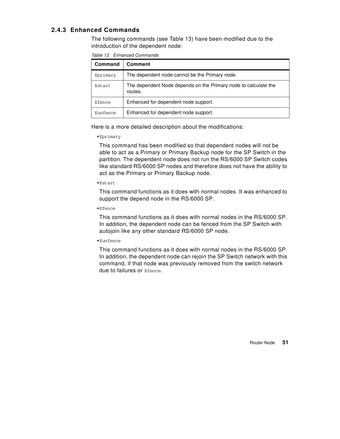 IBM 9077 manual Enhanced Commands 