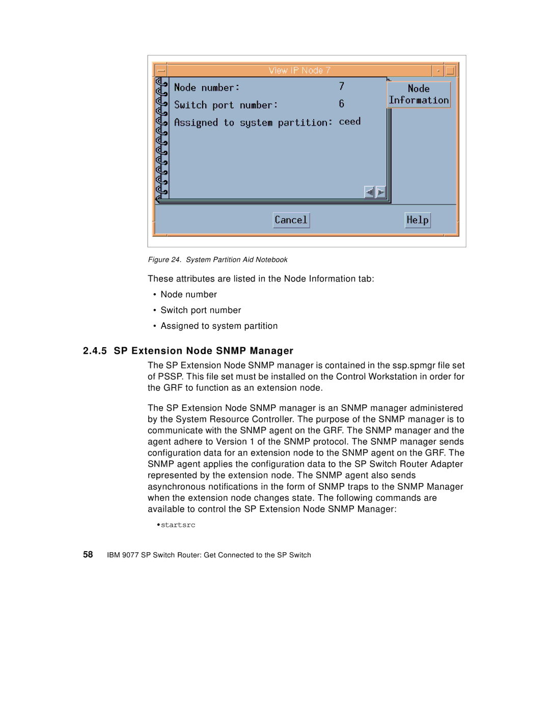 IBM 9077 manual SP Extension Node Snmp Manager, System Partition Aid Notebook 