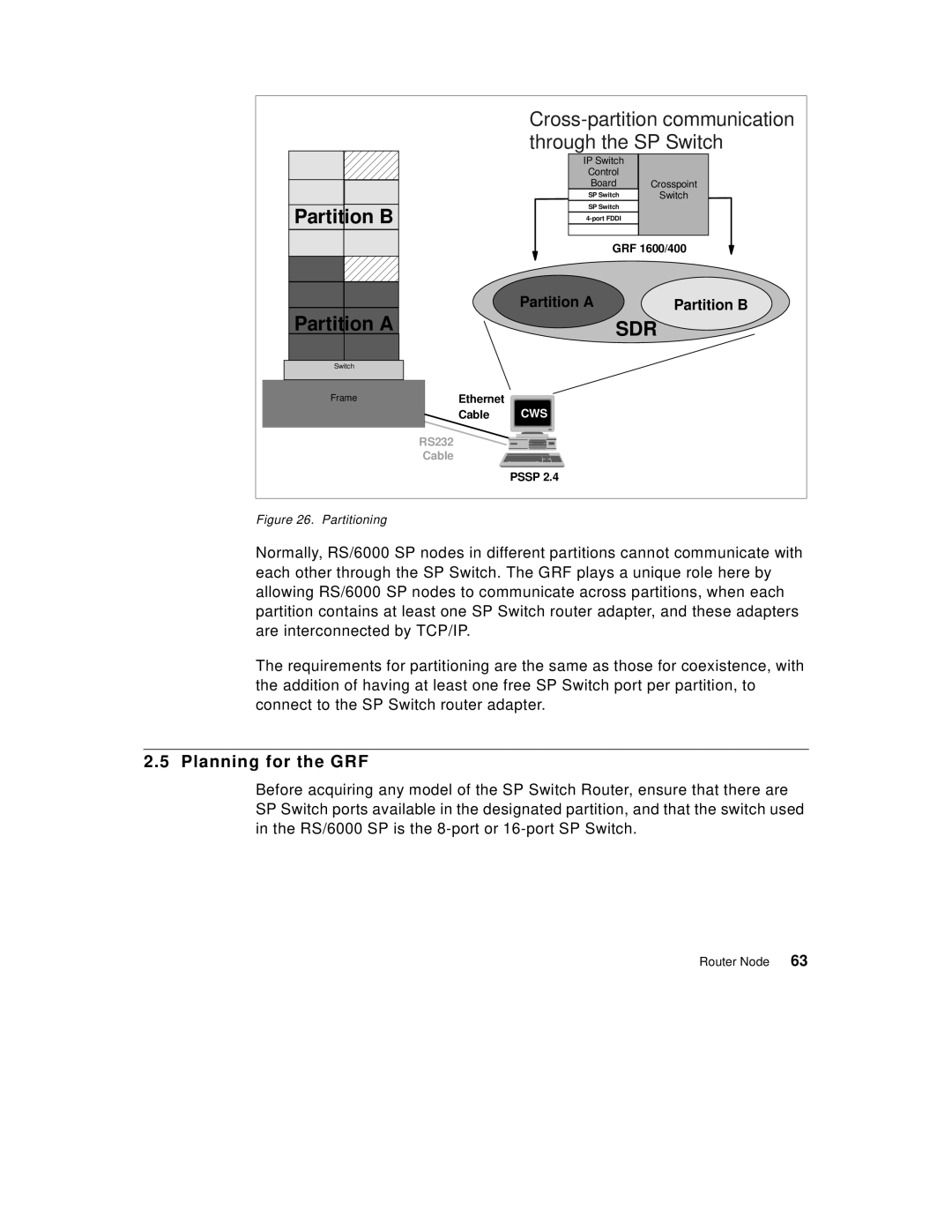 IBM 9077 manual Planning for the GRF, Partition a Partition B 