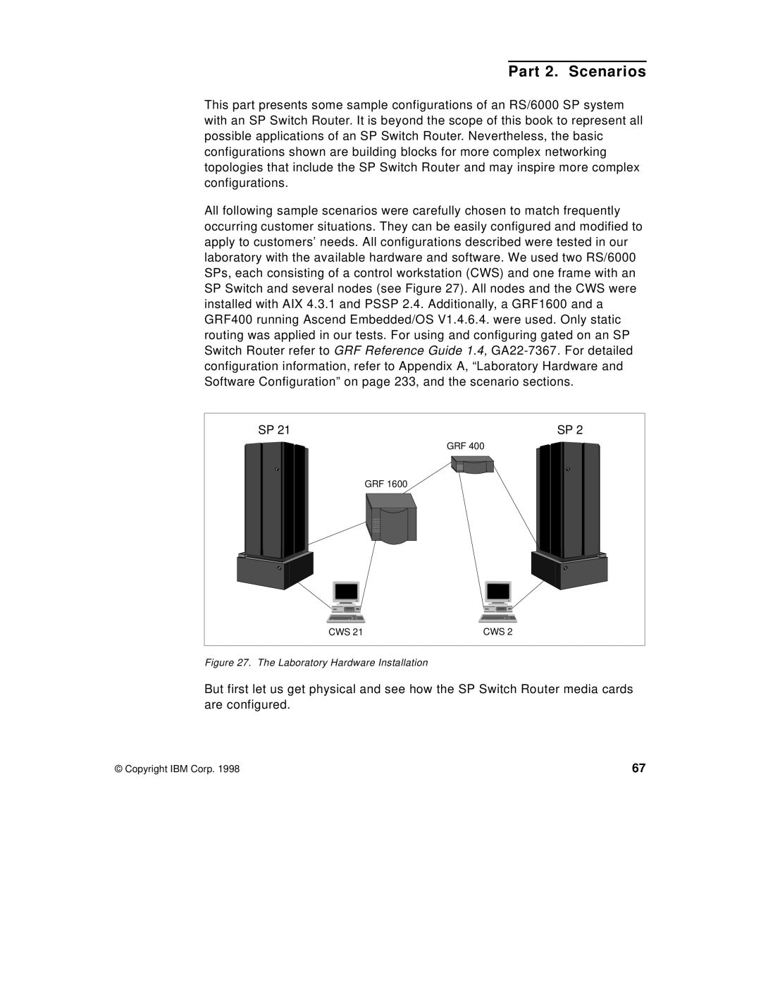 IBM 9077 manual Part 2. Scenarios, Laboratory Hardware Installation 