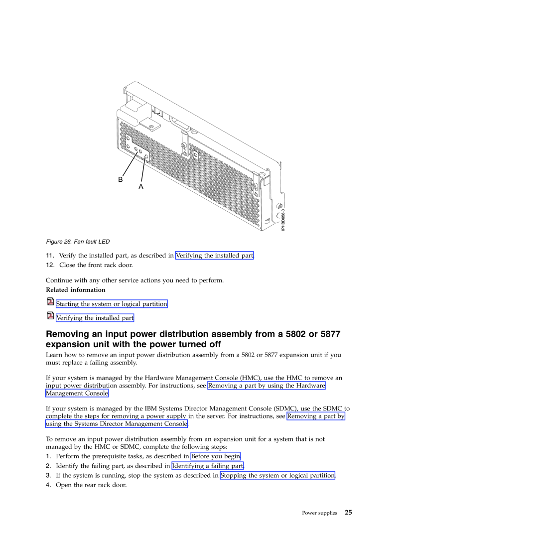 IBM 9117-MMB, 9179-MHB manual Related information, Fan fault LED 