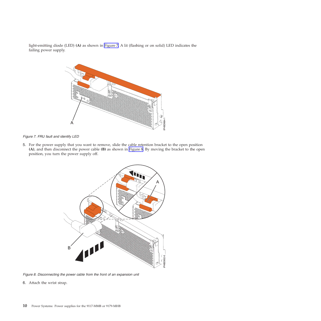 IBM 9179-MHB, 9117-MMB manual FRU fault and identify LED 