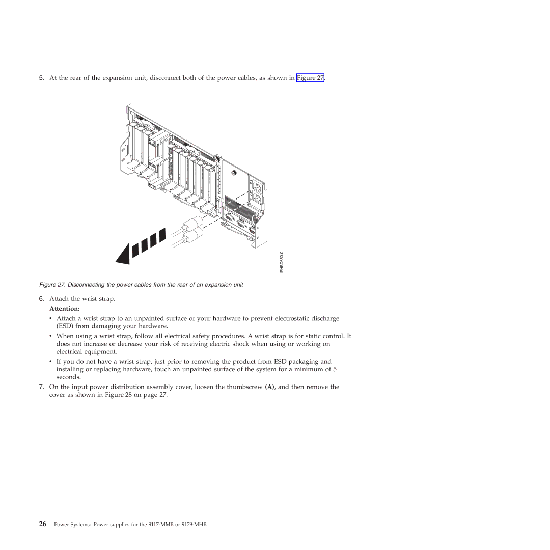 IBM manual Power Systems Power supplies for the 9117-MMB or 9179-MHB 