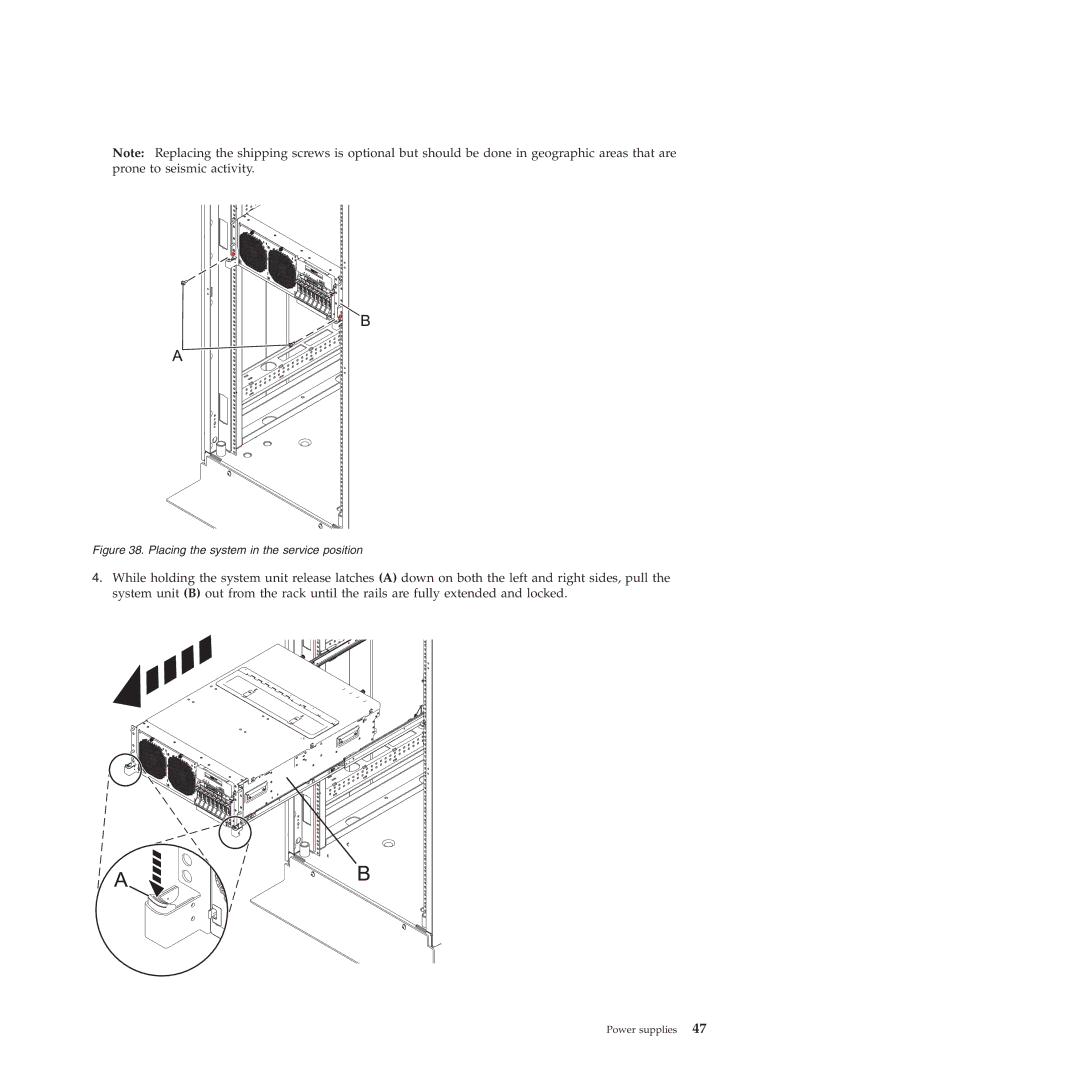 IBM 9117-MMB, 9179-MHB manual Placing the system in the service position 