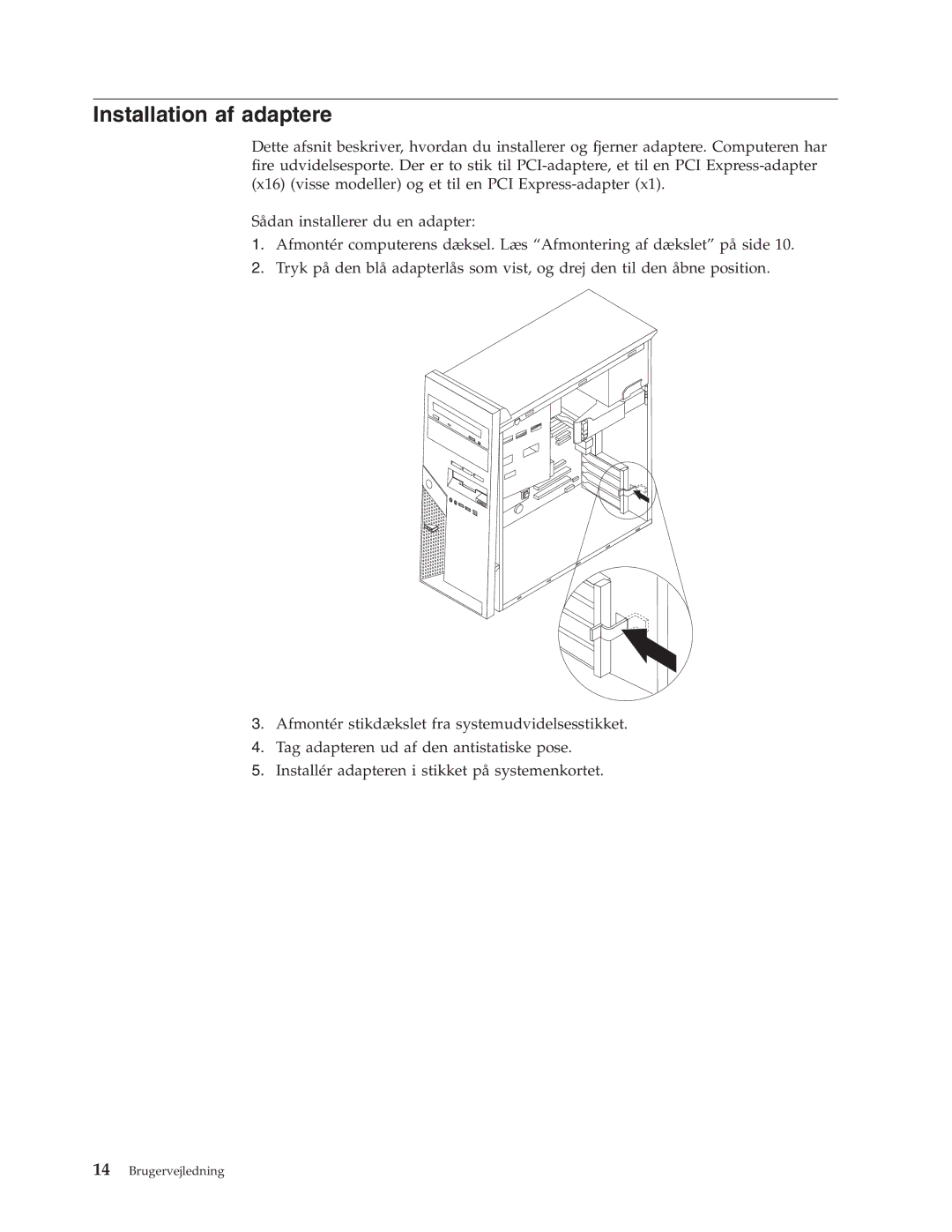 IBM 9212, 9213 manual Installation af adaptere 