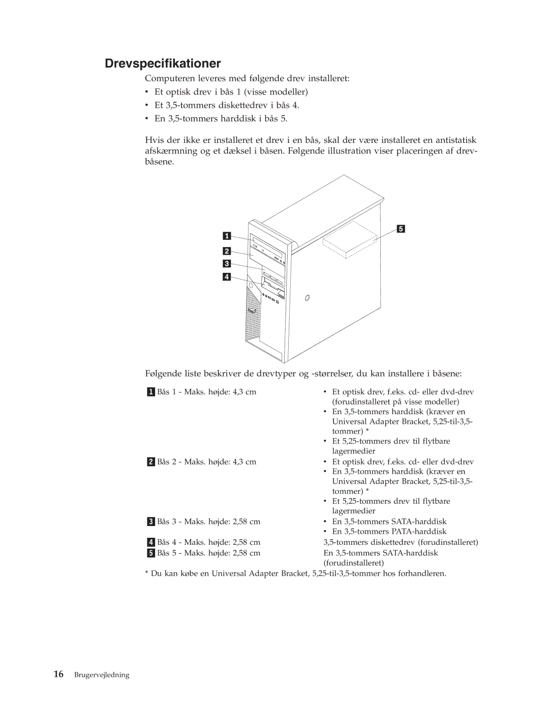 IBM 9212, 9213 manual Drevspecifikationer 