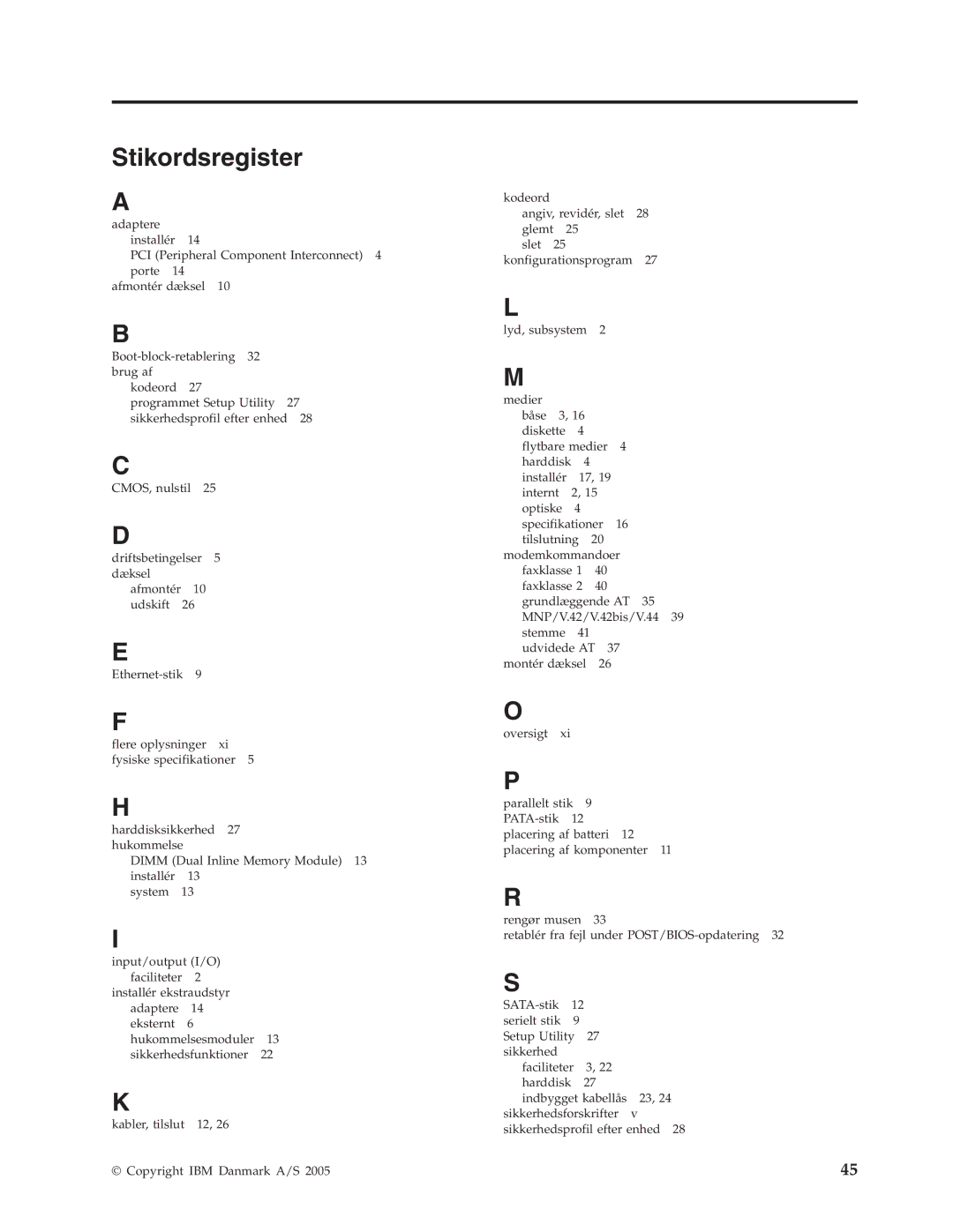 IBM 9213, 9212 manual Stikordsregister 