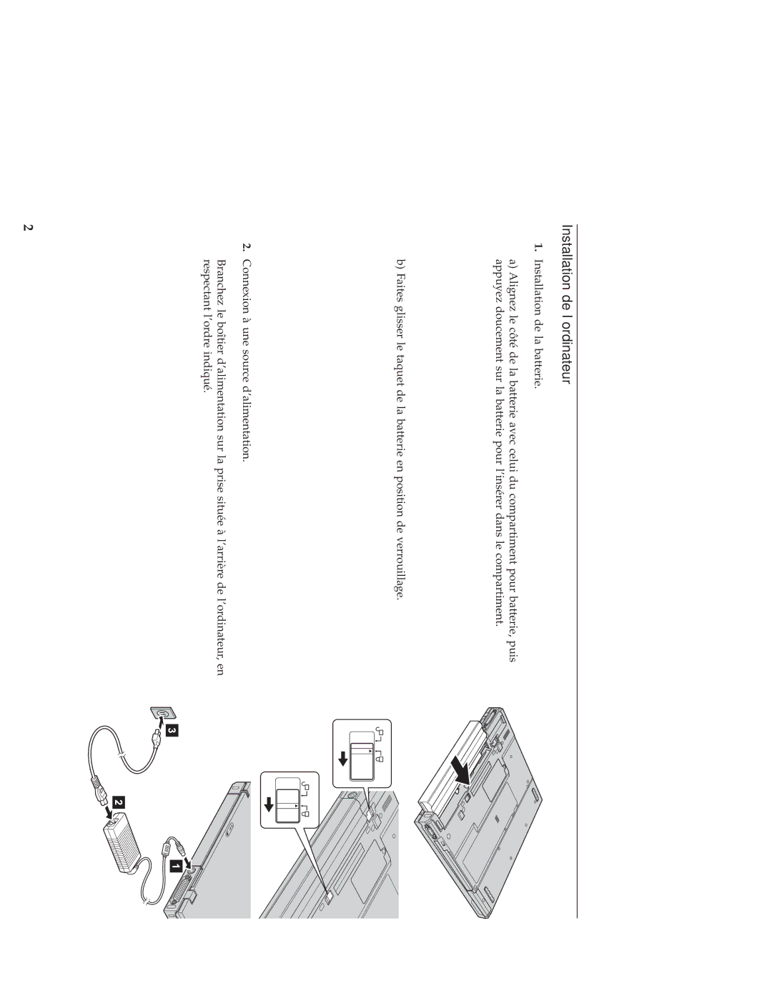 IBM 92P1477 manual Installation de l’ordinateur 