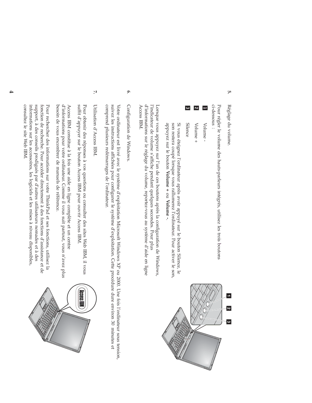 IBM 92P1477 manual Réglage du volume 