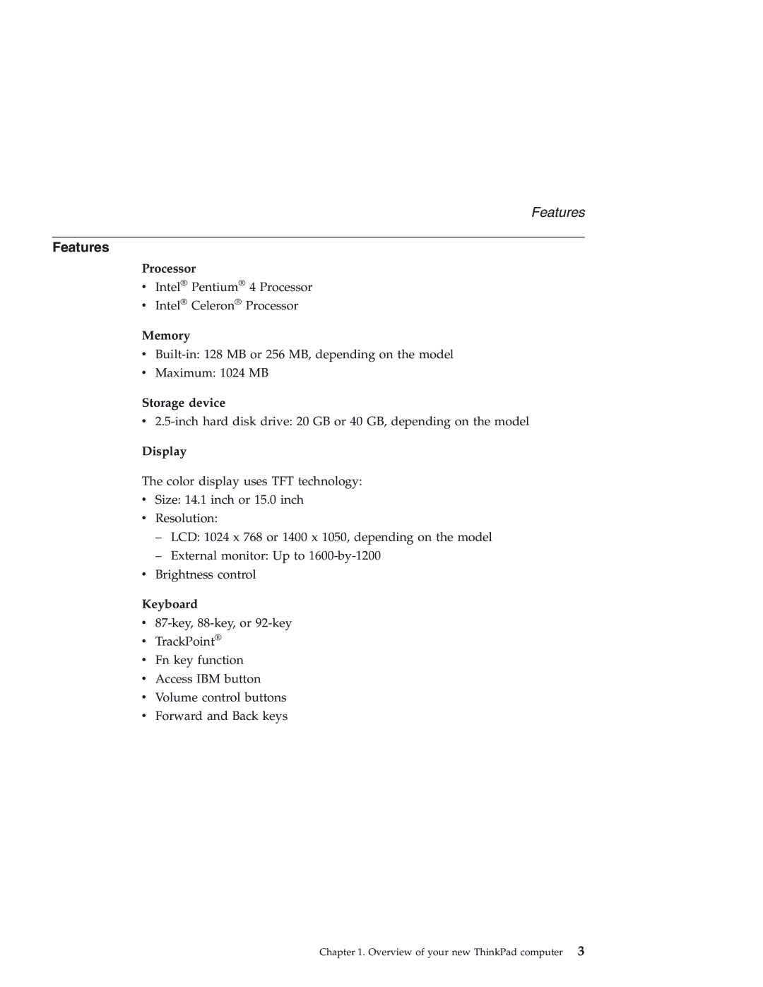 IBM 92P1559 manual Features 