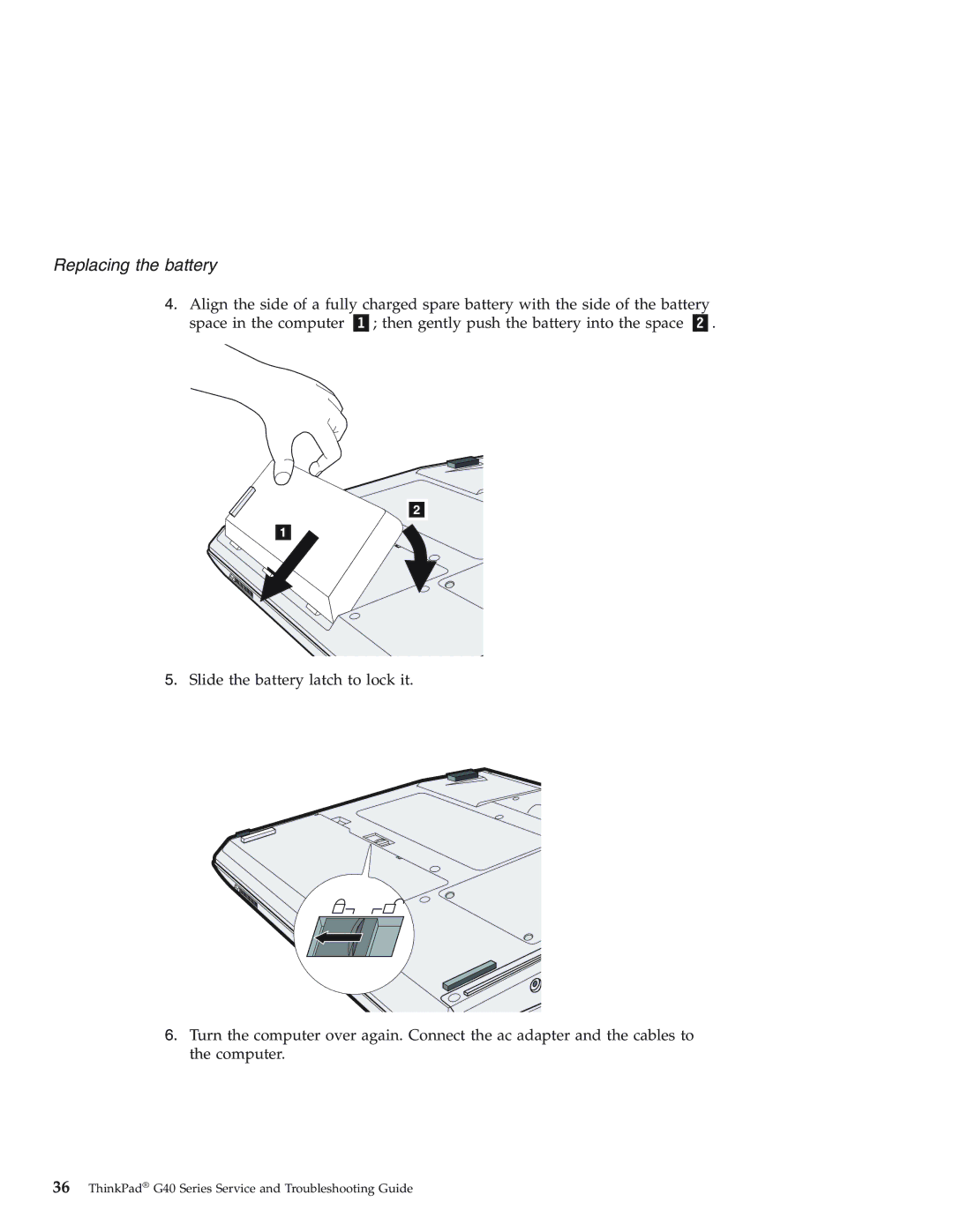 IBM 92P1559 manual Replacing the battery 