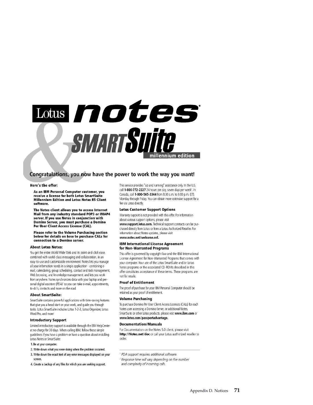 IBM 92P1559 manual Appendix D. Notices 