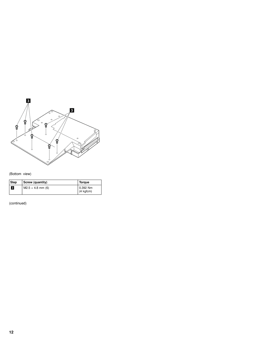 IBM 92P1836 manual Bottom View 