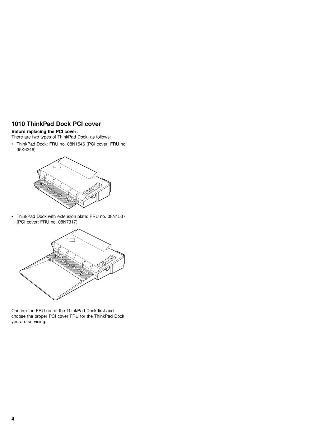 IBM 92P1836 manual ThinkPad Dock PCI cover, Before replacing the PCI cover 