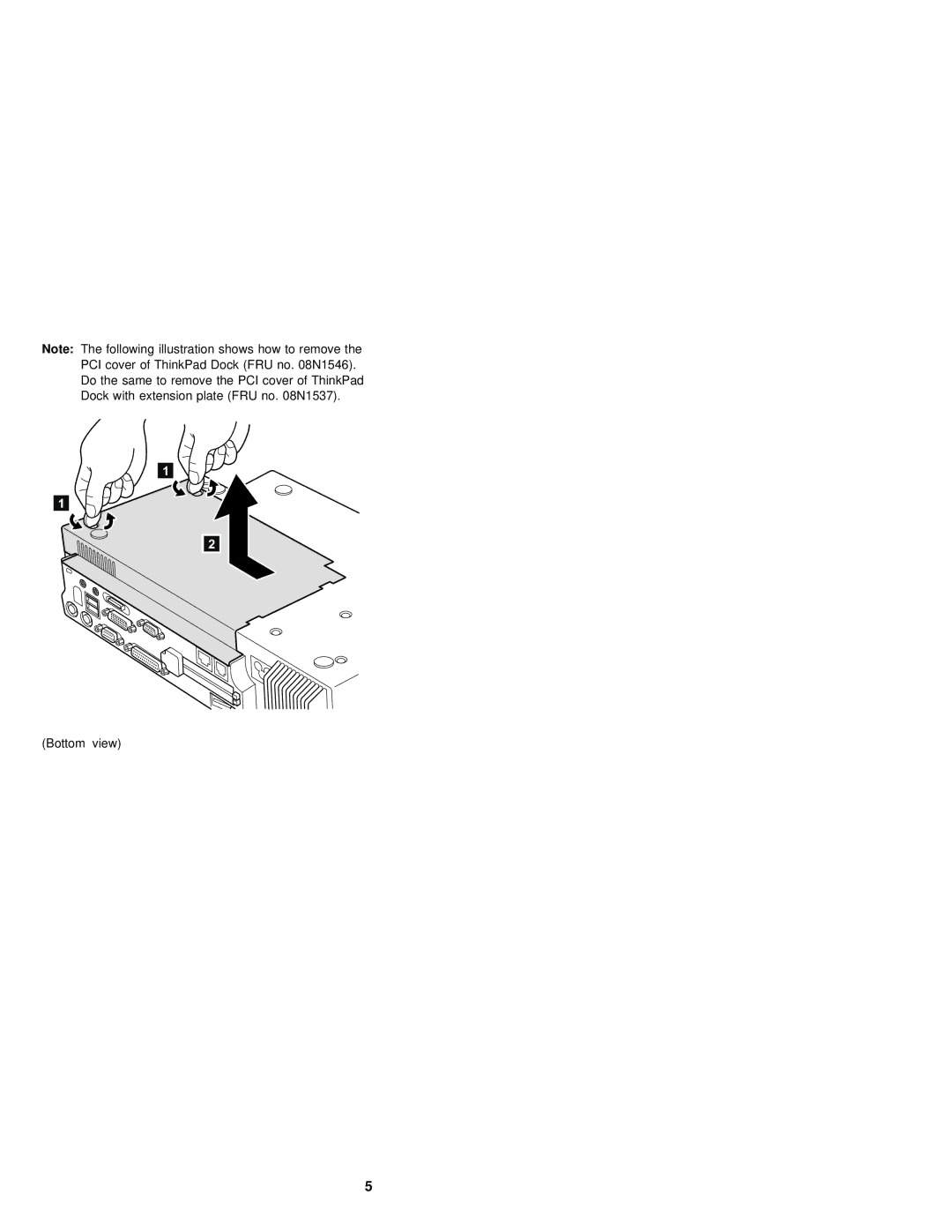 IBM 92P1836 manual Bottom view 