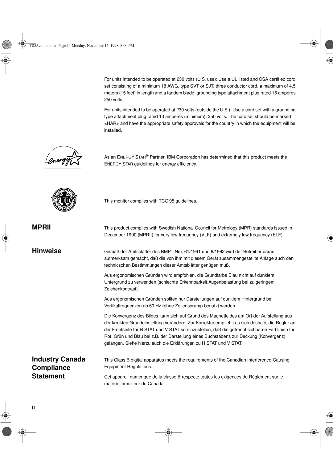 IBM T 85A, 9519-AW1, 9519-AG1, 21L4365, 21L4364 system manual Mprii 