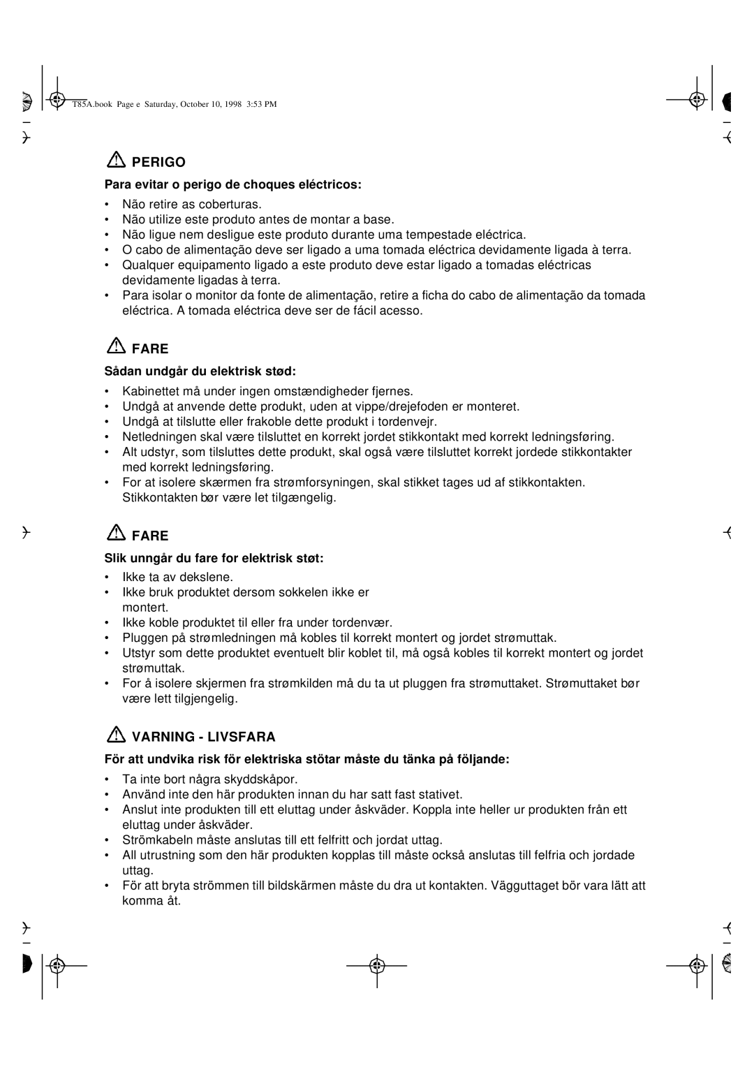 IBM 9519-AG1, 9519-AW1, T 85A, 21L4365, 21L4364 system manual Perigo 