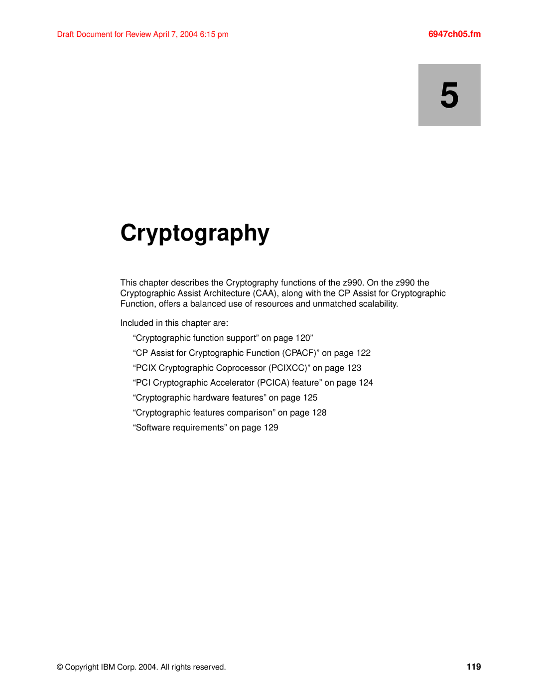 IBM 990 manual Cryptography, 119 