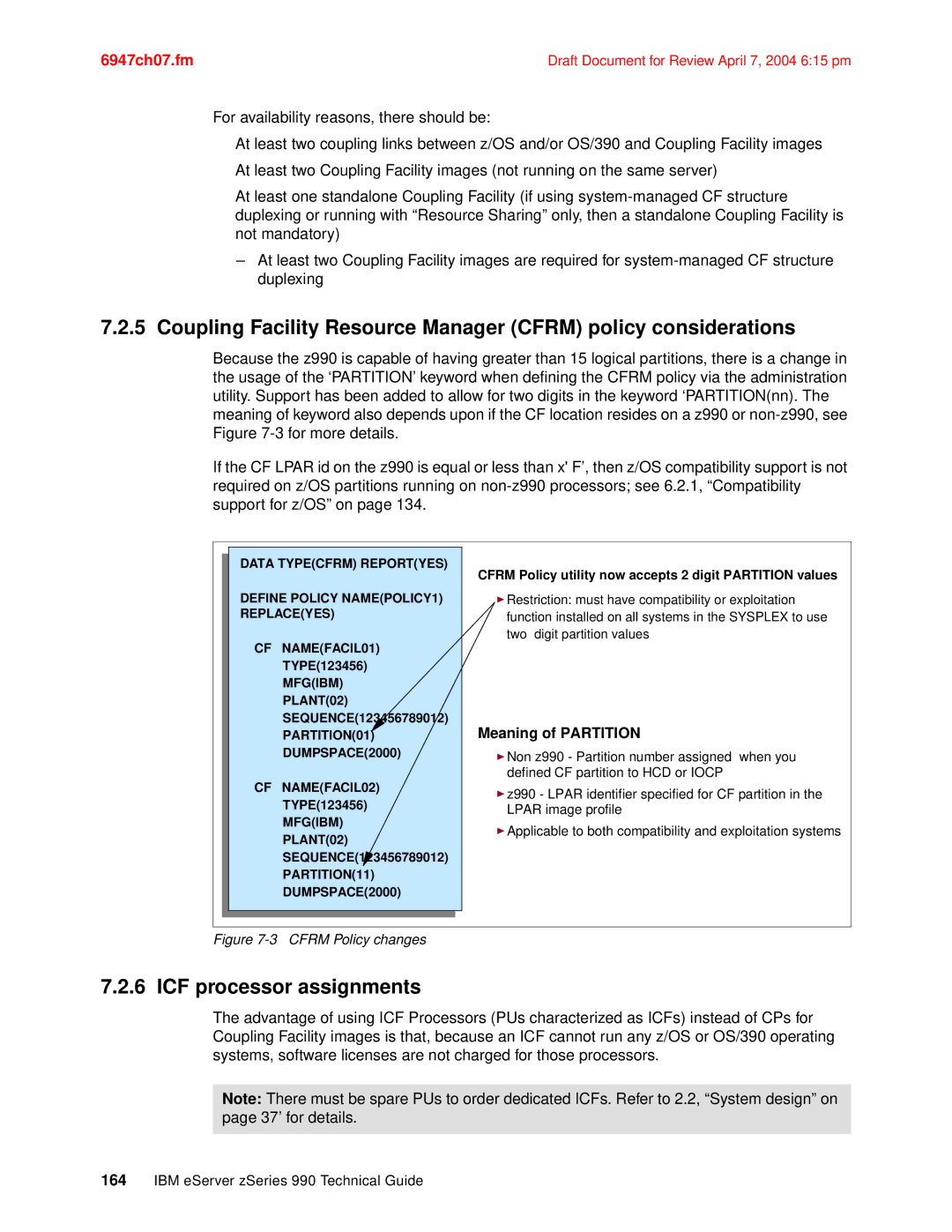 IBM 990 manual ICF processor assignments, Meaning of Partition 