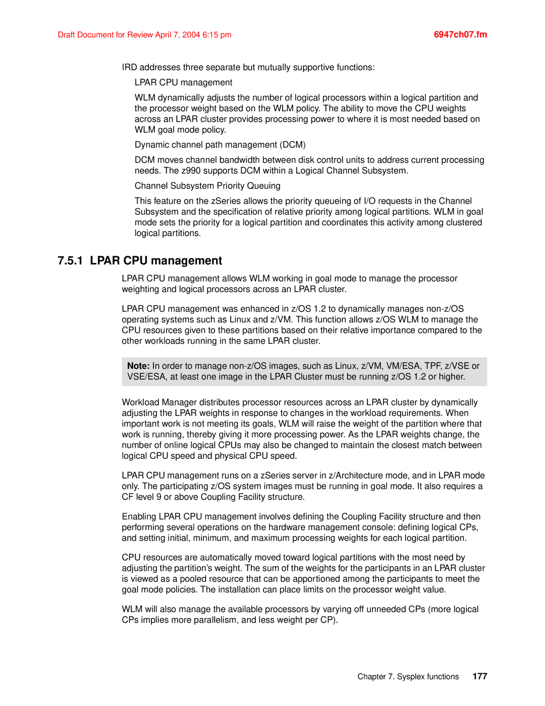 IBM 990 manual Lpar CPU management 